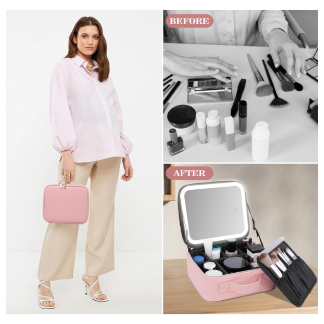 Neceser organizador de maquillaje y cosméticos Impermeable para viaje y el hogar
